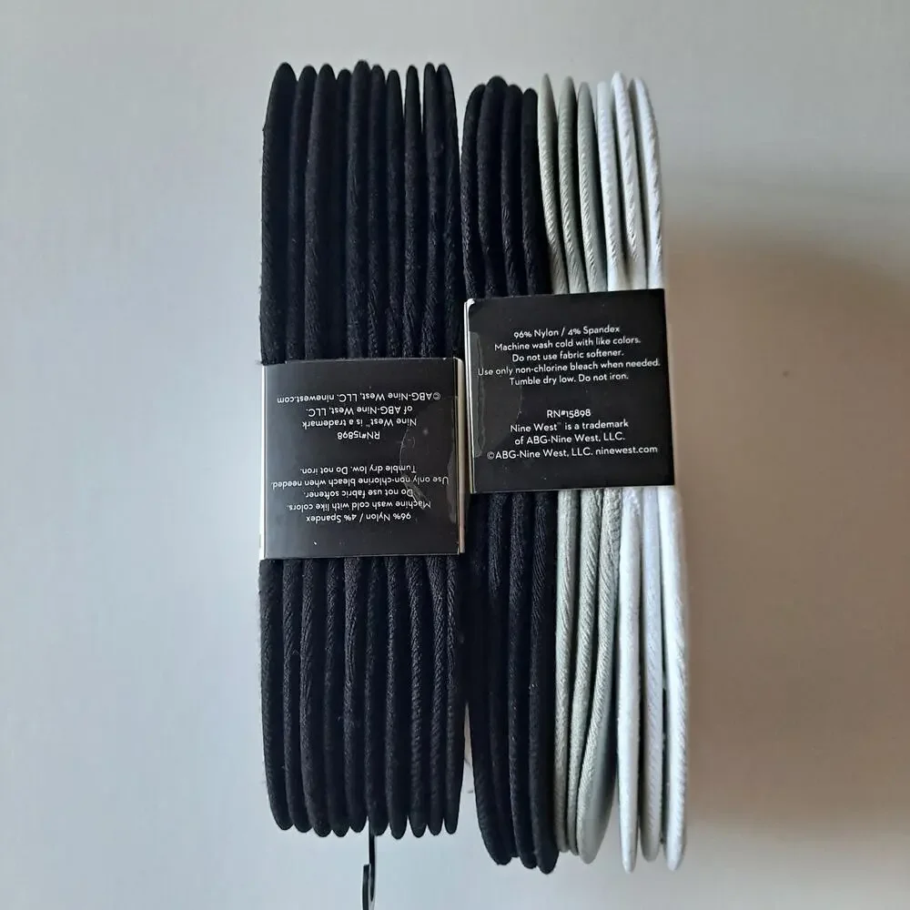 NWT Nine West 20 Pairs Non-Slip Grip No Show Socks Black White Womens Size 5-10